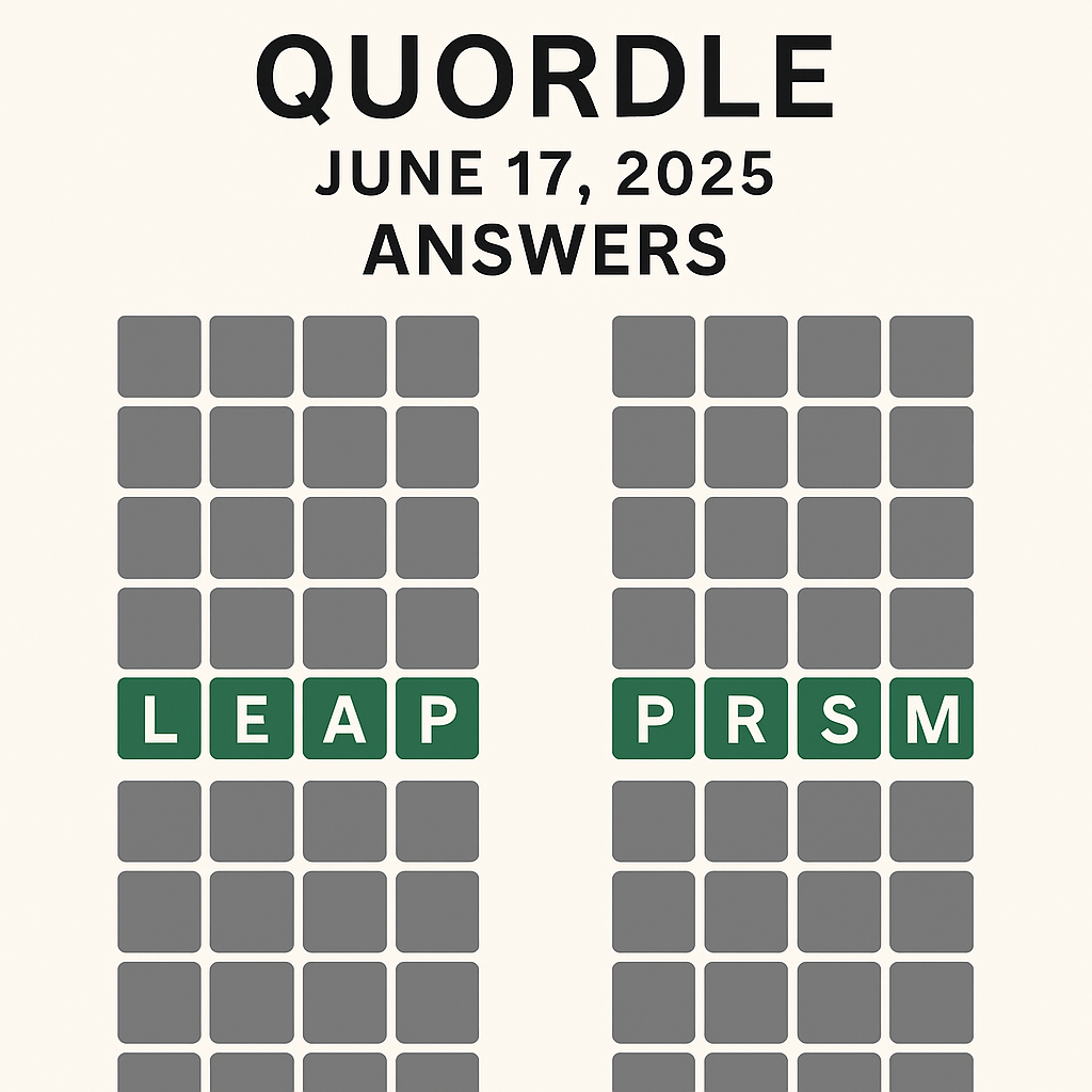 Quordle June 17 2025 Answers & Hints – Game #1240